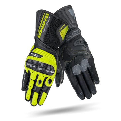 SHIMA STR-2 VENTED Férfi motoros kesztyű | black/fluo yellow