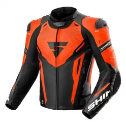 SHIMA MISSION ST MEN G2 motoros bőrkabát | Red Fluo