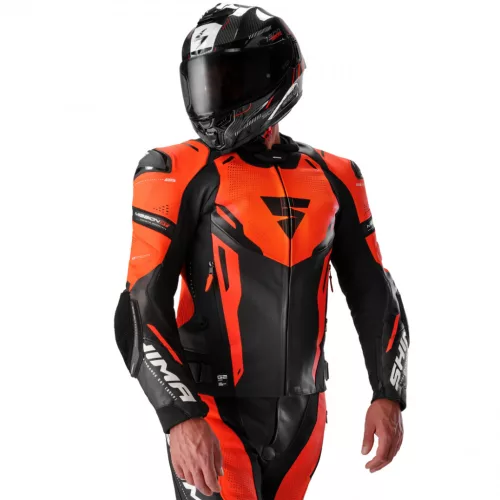 SHIMA MISSION ST MEN G2 motoros bőrkabát | Red Fluo