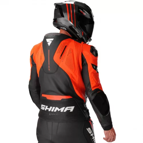 SHIMA MISSION ST MEN G2 motoros bőrkabát | Red Fluo