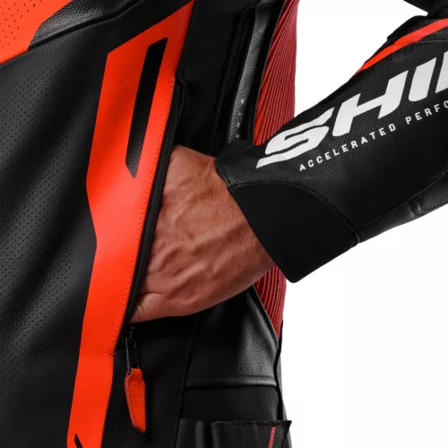 SHIMA MISSION ST MEN G2 motoros bőrkabát | Red Fluo