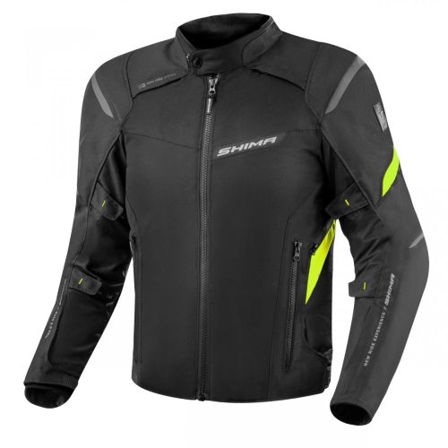 SHIMA RUSH 2.0 Férfi motoros textil kabát | Black/fluo