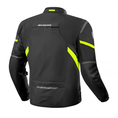 SHIMA RUSH 2.0 Férfi motoros textil kabát | Black/fluo