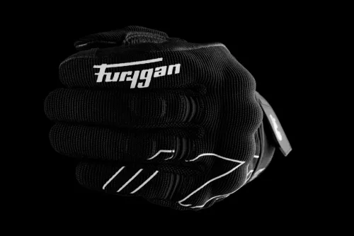 FURYGAN JET NEON D3O Férfi motoros kesztyű | Black/White