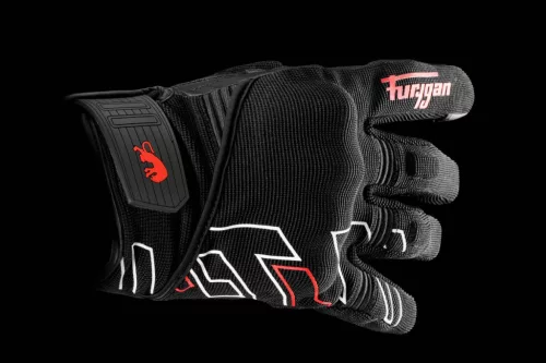 FURYGAN JET NEON D3O Férfi motoros kesztyű | Black/Red