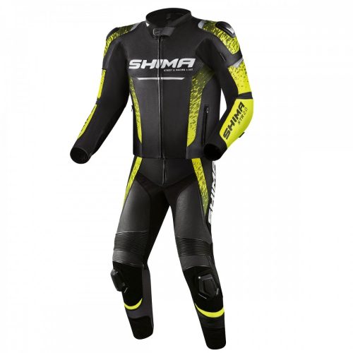 SHIMA STR 2.0 Kétrészes Férfi motoros bőrruha | Black/Fluo