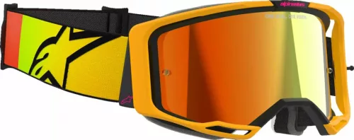 Alpinestars cross szemüveg Vision 8 Corp | Sárga-Rózsaszín - tükrös piros lencsével