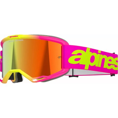 Alpinestars cross szemüveg Vision 5 Wordmark | Rózsaszín-Sárga - tükrös piros lencsével