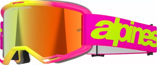 Alpinestars cross szemüveg Vision 5 Wordmark | Rózsaszín-Sárga - tükrös piros lencsével