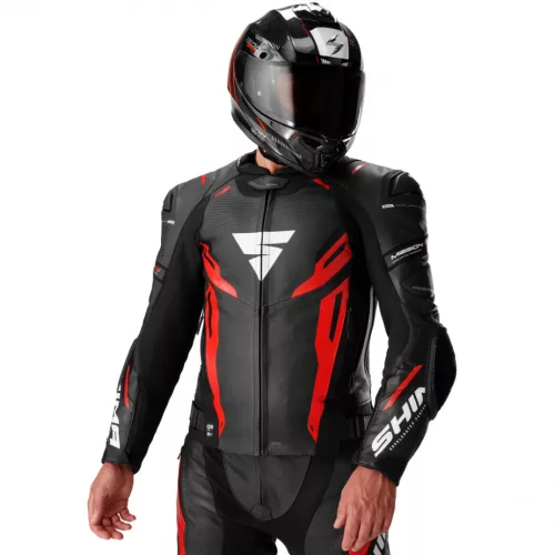 SHIMA MISSION ST MEN G2 motoros bőrkabát | Black/Red