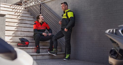 Shima Drift férfi motoros textil kabát - fekete/khaki