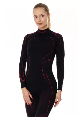BRUBECK COOLER - Női motoros aláöltöző felső | Black/Red