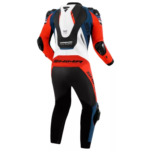 SHIMA HYPER RS Férfi egyrészes motoros bőrruha | white/blue/red