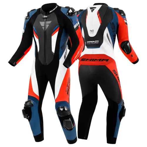 SHIMA HYPER RS Férfi egyrészes motoros bőrruha | white/blue/red