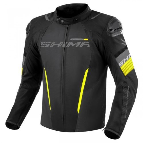 SHIMA SOLID 2.0 Férfi motoros textil kabát | Black/fluo