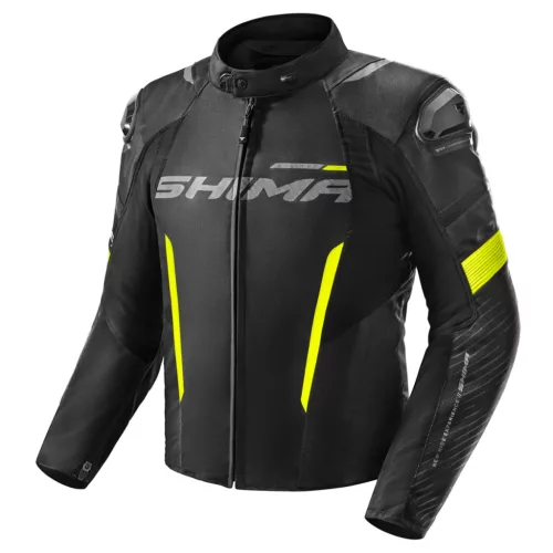 SHIMA SOLID 2.0 Férfi motoros textil kabát | Black/fluo