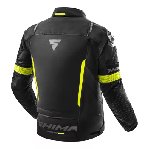 SHIMA SOLID 2.0 Férfi motoros textil kabát | Black/fluo