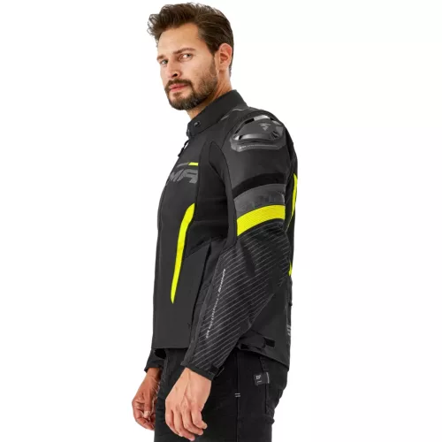 SHIMA SOLID 2.0 Férfi motoros textil kabát | Black/fluo