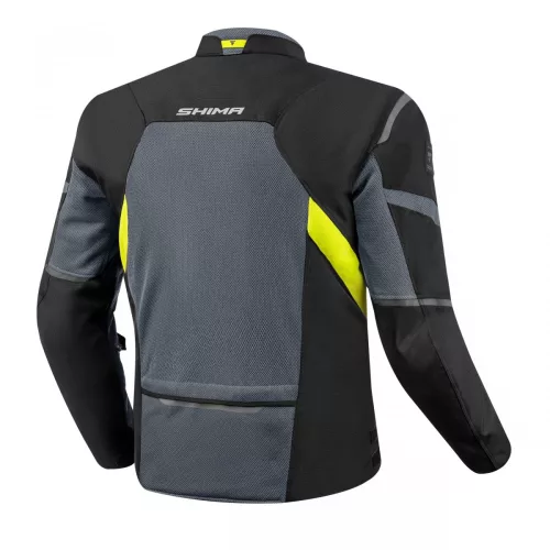 SHIMA RUSH 2.0 VENTED Férfi motoros textil kabát | Black/gray/fluo