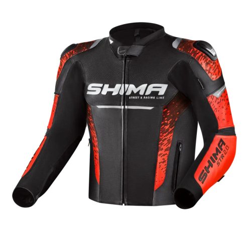 SHIMA STR 2.0 motoros bőrkabát | Black/BRIGHT Red