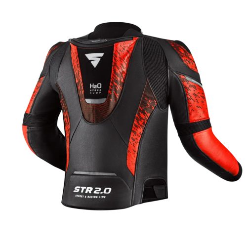 SHIMA STR 2.0 motoros bőrkabát | Black/BRIGHT Red