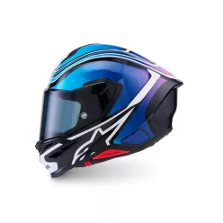   Alpinestars Supertech R7 bukósisak - Zeal - Black/Blue/Pink Fluo/White