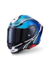 Alpinestars Supertech R7 bukósisak - Zeal - Black/Blue/Pink Fluo/White