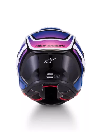 Alpinestars Supertech R7 bukósisak - Zeal - Black/Blue/Pink Fluo/White