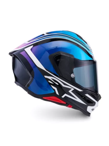 Alpinestars Supertech R7 bukósisak - Zeal - Black/Blue/Pink Fluo/White