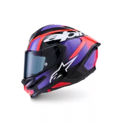   Alpinestars Supertech R7 bukósisak - Lumen - Black/Purple/Red Fluo/White