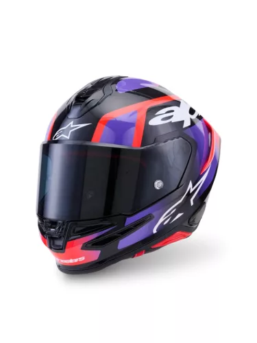 Alpinestars Supertech R7 bukósisak - Lumen - Black/Purple/Red Fluo/White