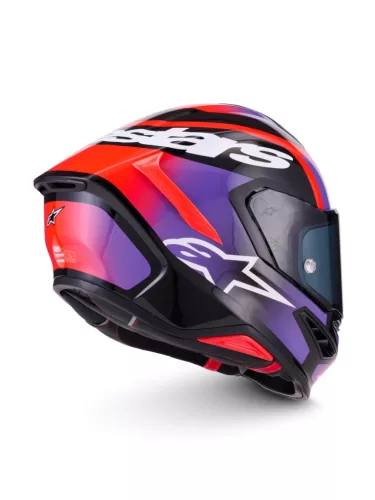 Alpinestars Supertech R7 bukósisak - Lumen - Black/Purple/Red Fluo/White