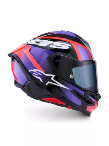 Alpinestars Supertech R7 bukósisak - Lumen - Black/Purple/Red Fluo/White