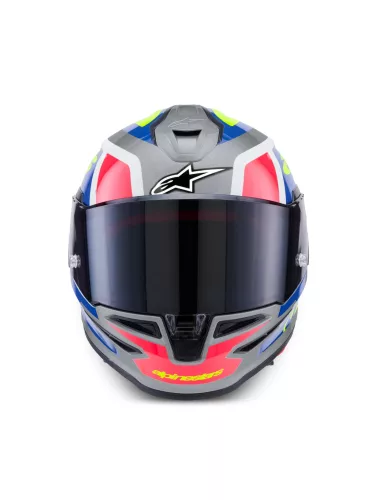 Alpinestars Supertech R7 bukósisak - Lumen - Silver/Black/Pink/Yellow Fluo