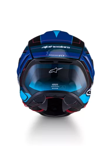 Alpinestars Supertech R7 bukósisak - Kinetis - Black/Blue/Pink Fluo/White