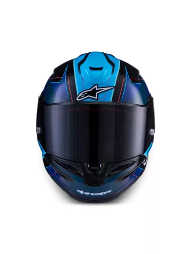 Alpinestars Supertech R7 bukósisak - Kinetis - Black/Blue/Pink Fluo/White