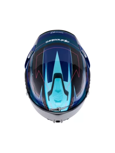 Alpinestars Supertech R7 bukósisak - Kinetis - Black/Blue/Pink Fluo/White