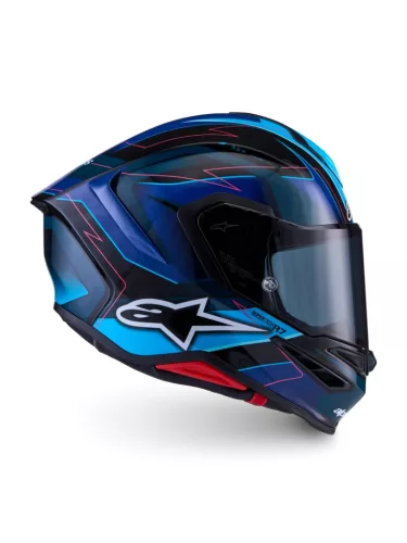 Alpinestars Supertech R7 bukósisak - Kinetis - Black/Blue/Pink Fluo/White