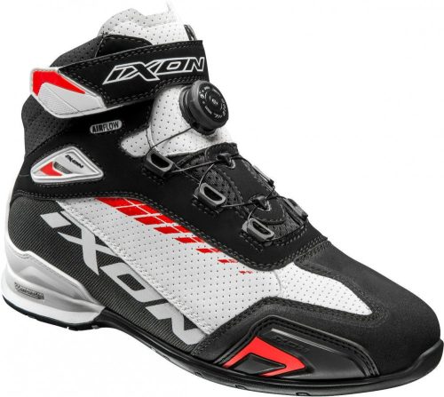 IXON Bull Vented Motoros Cipő | Black/White/Red