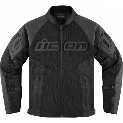 Icon motoros kabát MESH AF LEATHER JACKET - FEKETE