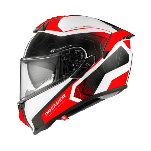 PREMIER HELMETS EVOLUZIONE DK 2 BM bukósisak | matt fehér-fekete-piros