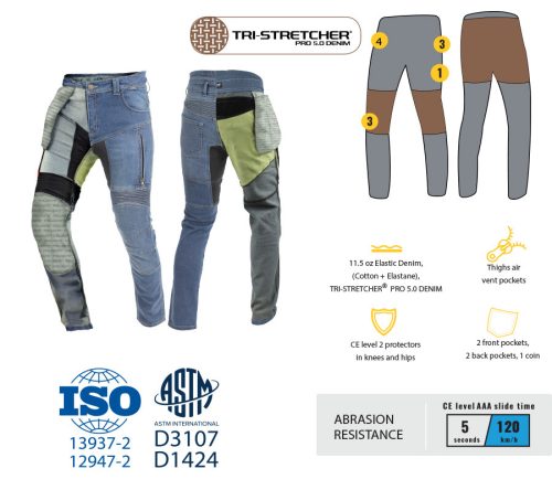 Trilobite férfi motoros farmer Parado men DOUBLELAYER  / CE AAA black / slim fit